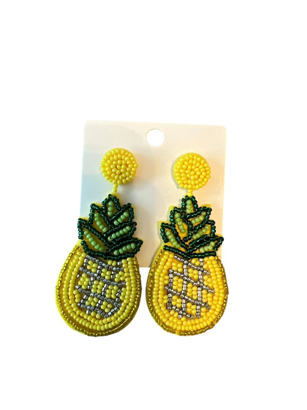 Beaded Pineapple Drop Earrings